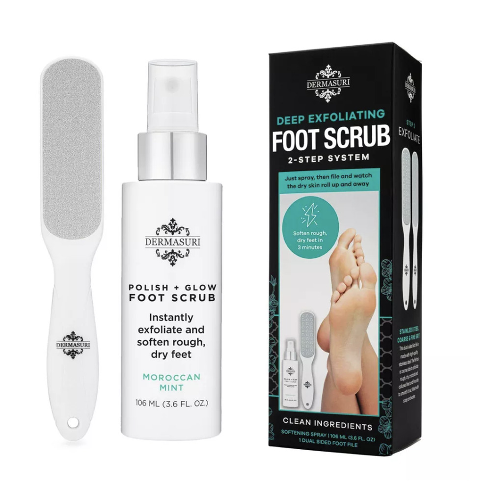 Dermasuri Deep Exfoliating Foot Scrub 2-Step System, 1 Set / Opened Package